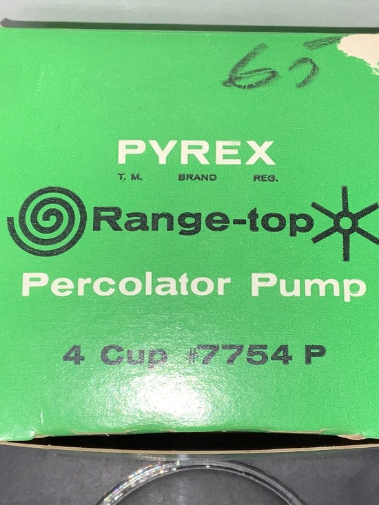 Pyrex NEW OLD STOCK Percolator Pump Range-top 4 Cup #7754 P Glass Corning - Picture 4 of 5